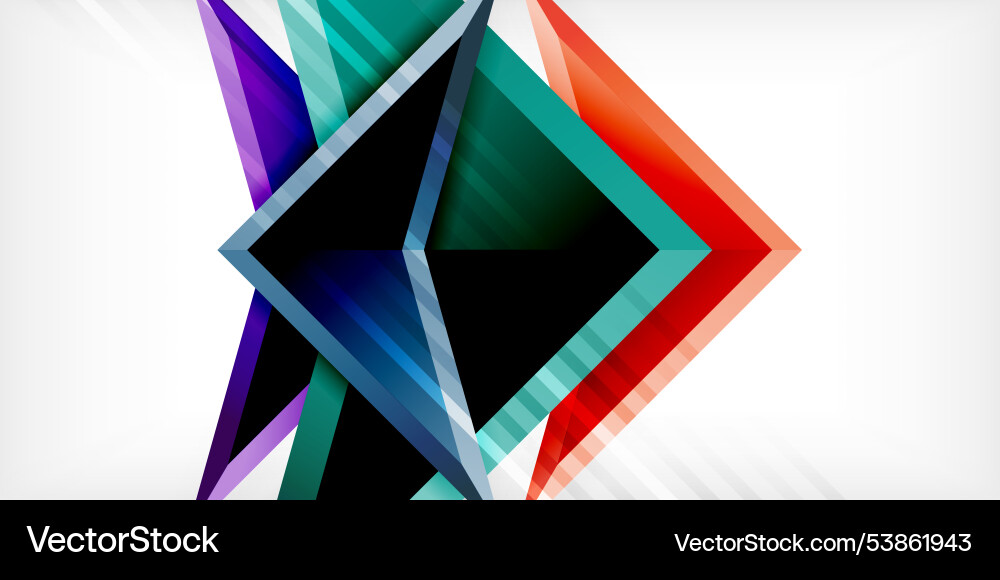Abstract background color triangles and arrows Vector Image