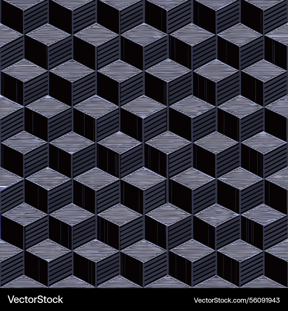 Abstract geometric pattern of interlocking cubes vector image