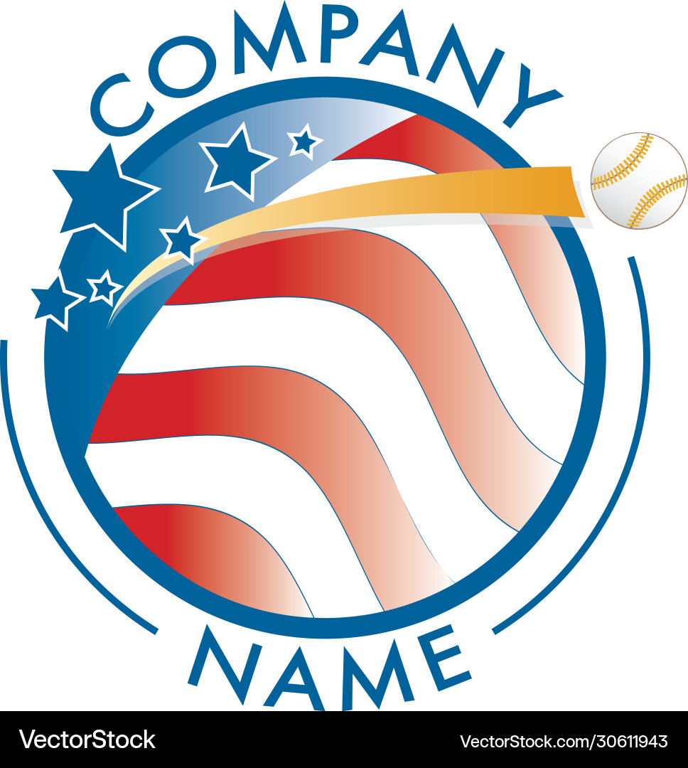 American Baseball Logo Vector Image