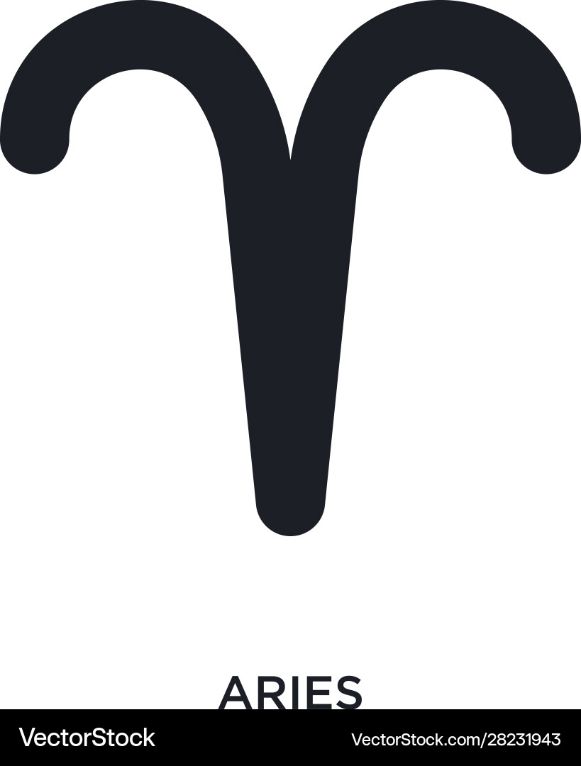 Aries isolated icon simple element from zodiac vector image