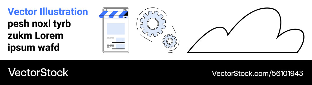 Cloud storage and media application Royalty Free Vector