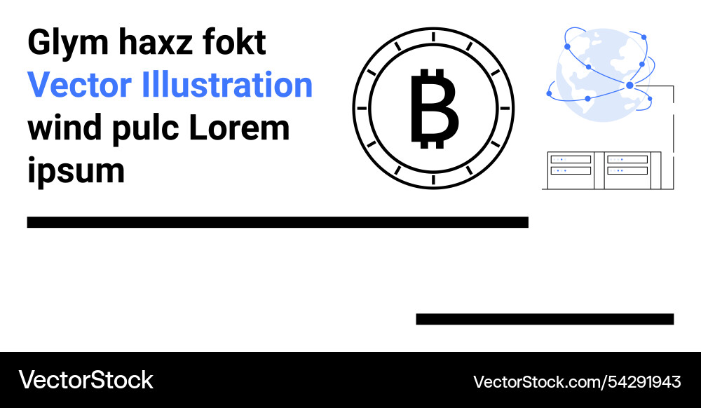 Cryptocurrency and blockchain technology - global Cryptocurrency and blockchain technology - global vector image