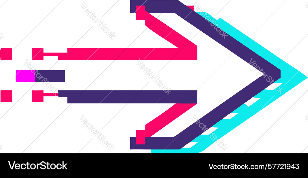 Dynamic arrow with speed lines fast forward vector image