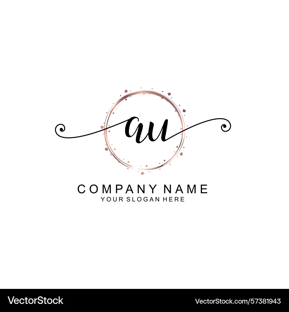 Elegant au initial logo collection with modern Vector Image