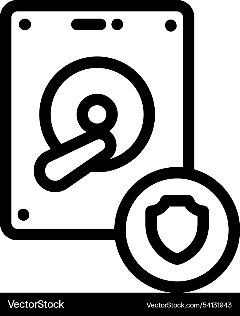 Hard disk icon thin linear style design isolated Hard disk icon thin linear style design isolated vector image