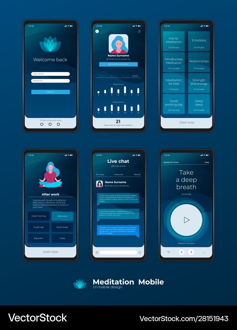 Mobile ui ux template mockup - wireframe Mobile ui ux template mockup - wireframe Vector Image