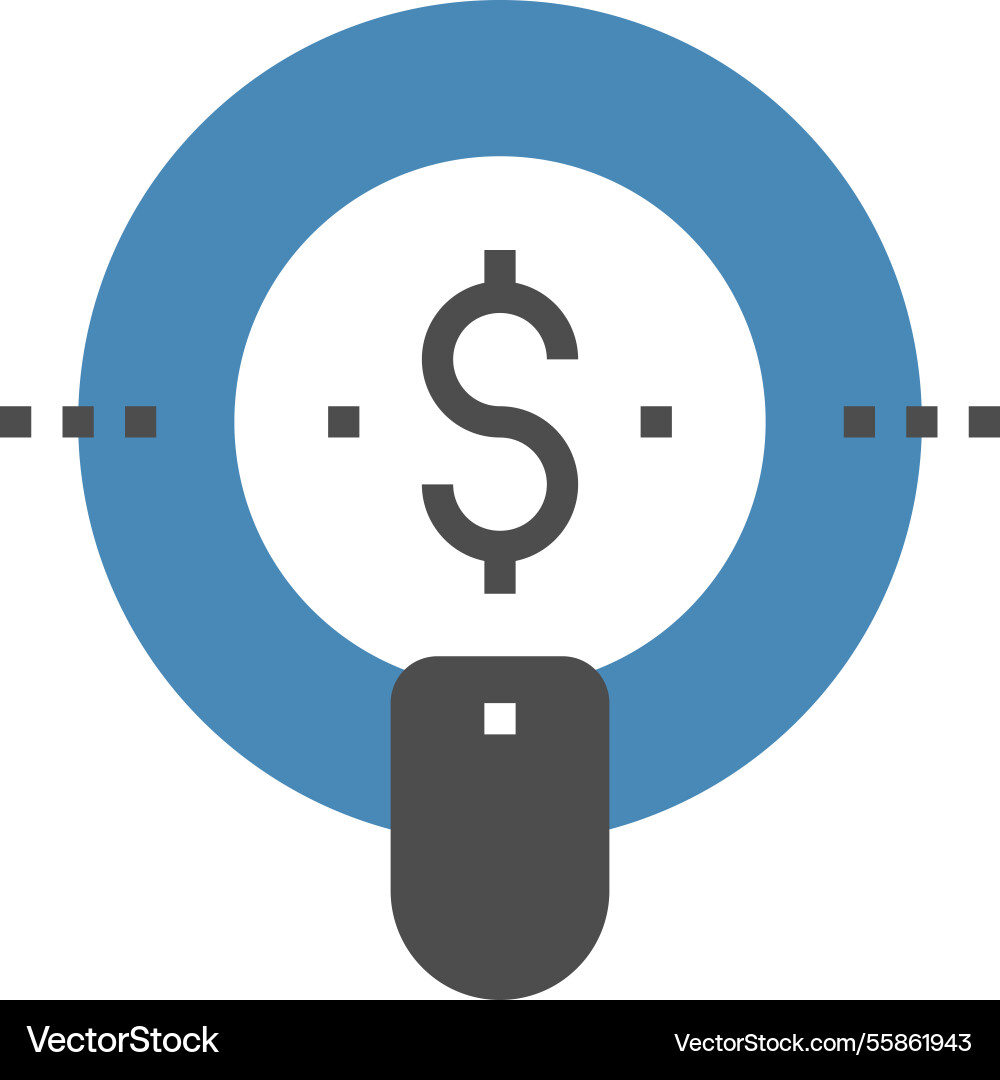 Pay per click flat web icon concept Royalty Free Vector