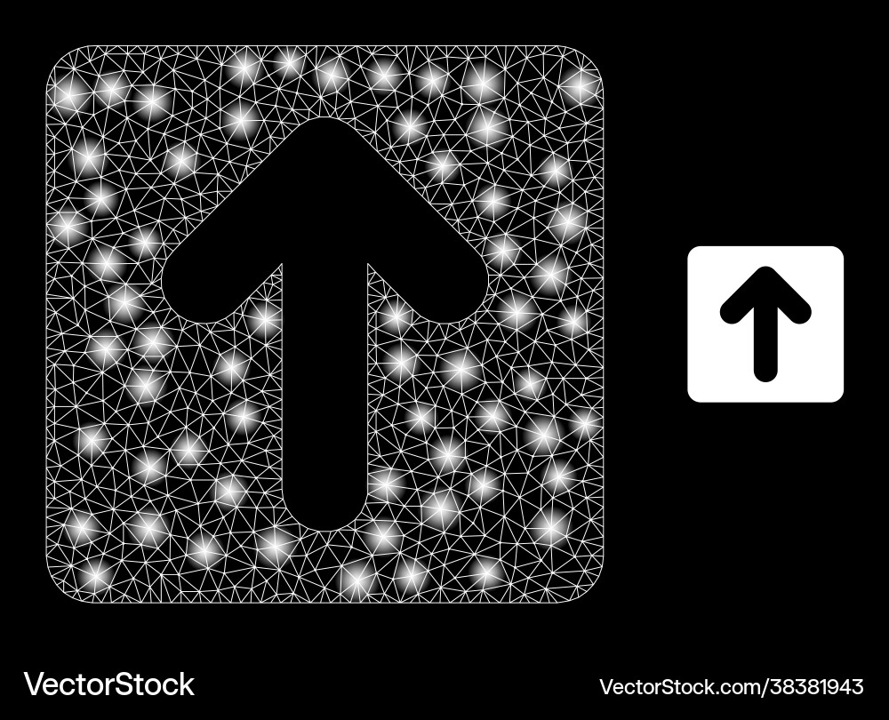 Polygonal network mesh up cursor with magic Polygonal network mesh up cursor with magic vector image