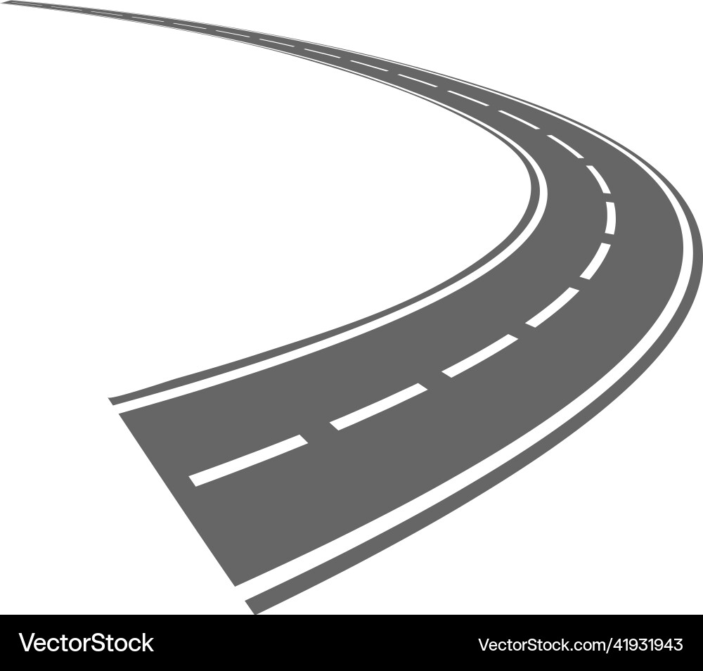 Road Curve - Round Turn Path vector image