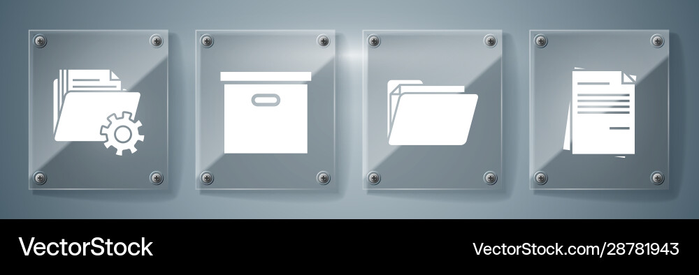 Set file document folder carton Vector Image