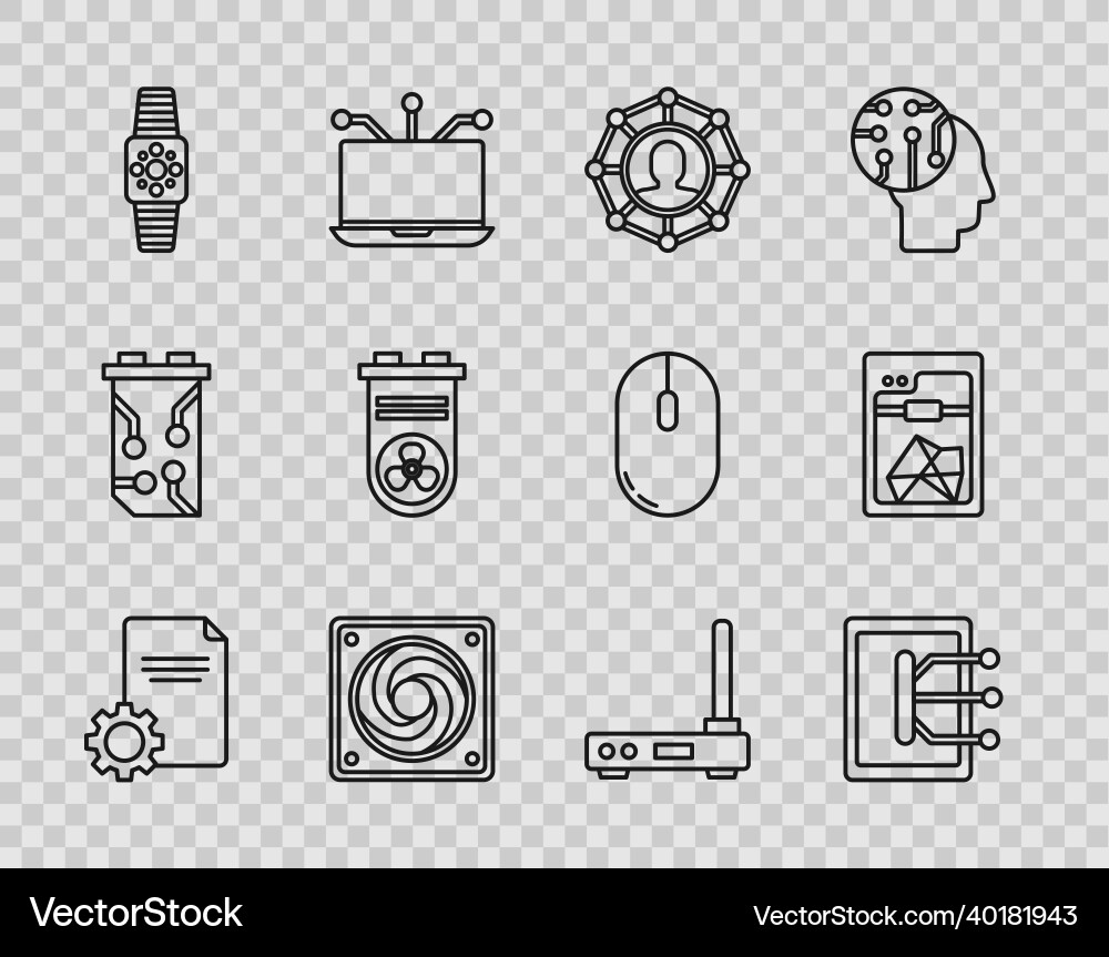 Set line file document tablet project team base Set line file document tablet project team base vector image
