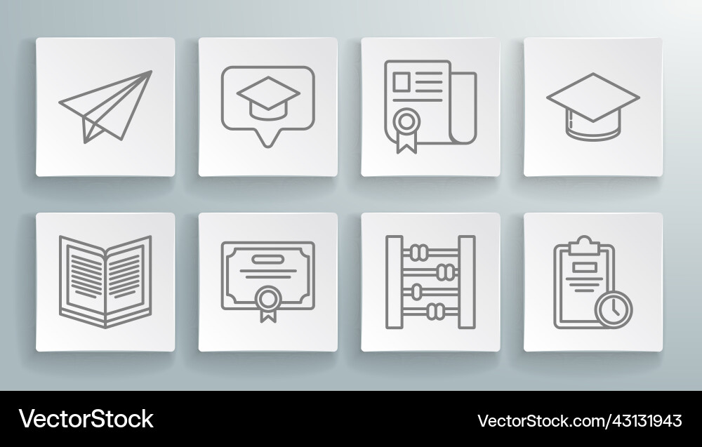 Set line open book graduation cap in speech Set line open book graduation cap in speech Vector Image