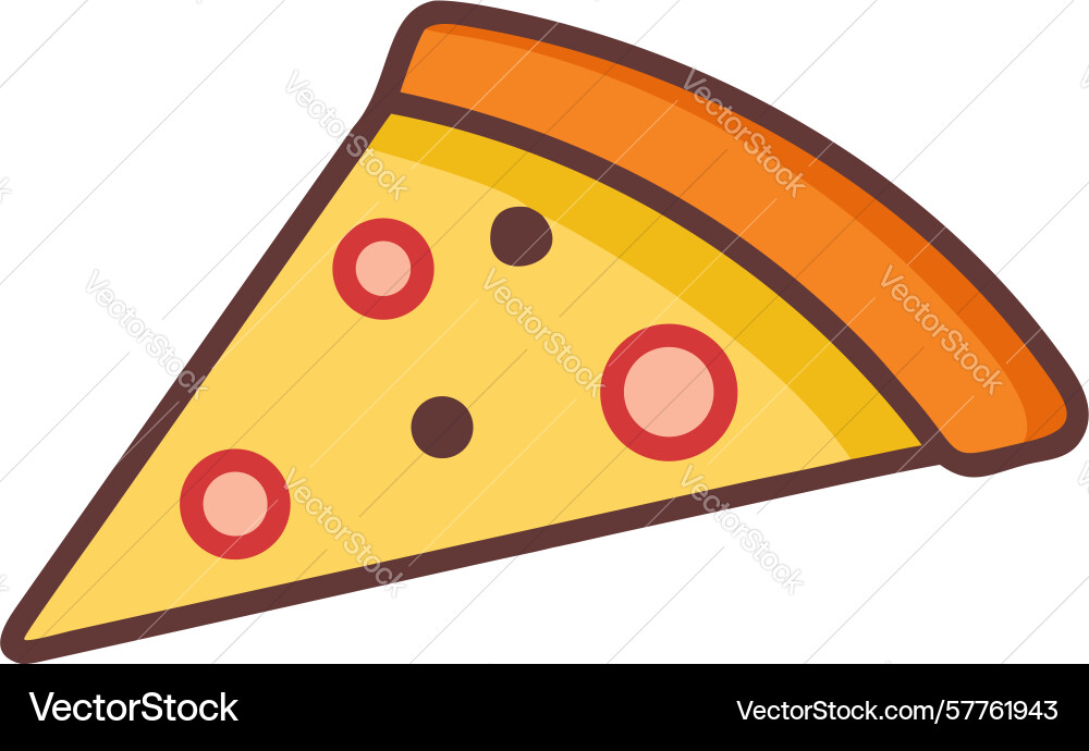 Simple pizza slice with minimal toppings design Vector Image