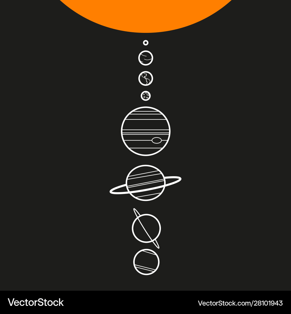 Solar system art design sun and planets symbol Solar system art design sun and planets symbol vector image