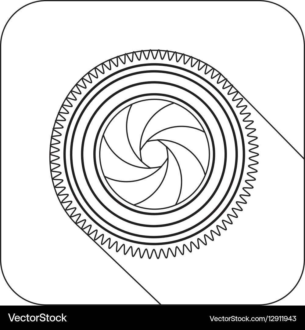 Square shape with silhouette camera shutter vector image