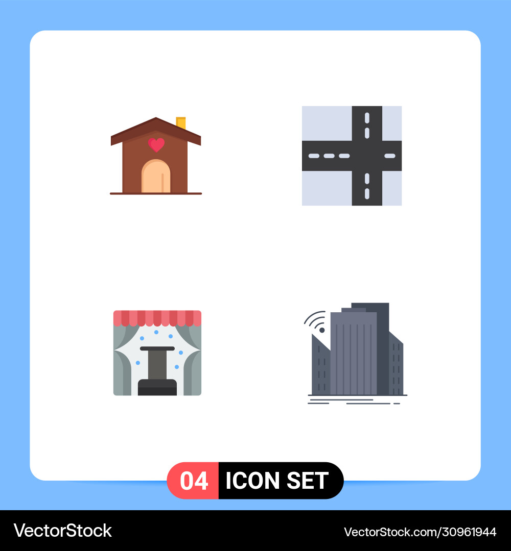 4 universal flat icons set for web and mobile Vector Image