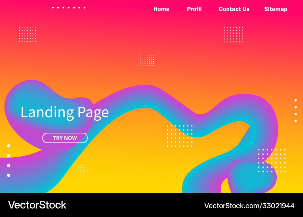 Abstract liquid landing page or web template Abstract liquid landing page or web template vector image