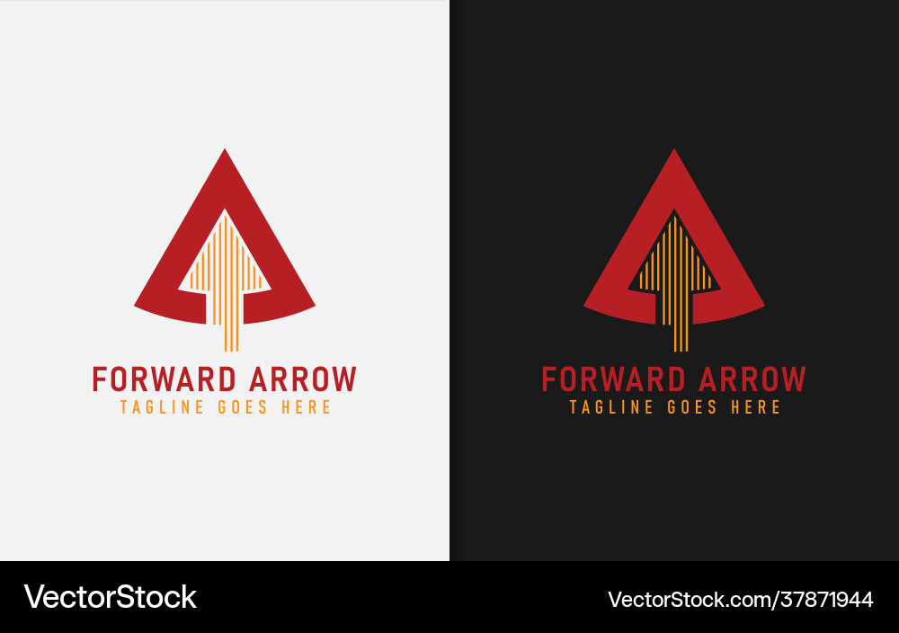 Abstract triangle combined with forward arrow vector image