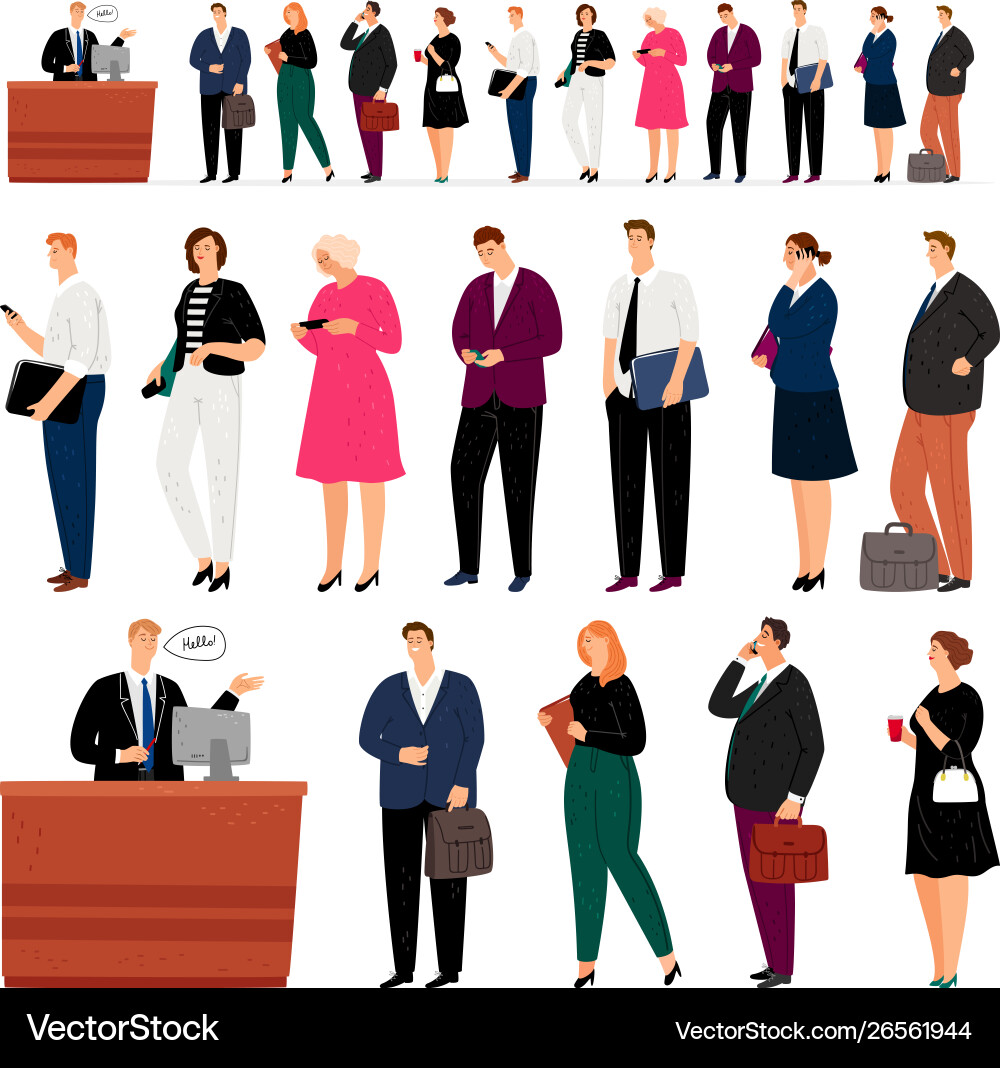 Customer service queue line Customer service queue line vector image