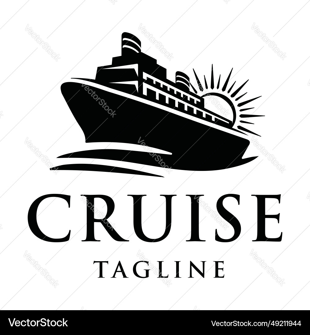 Elegant cruise ship logo design template – Royalty-Free Vector | VectorStock, image size:1000x1080
