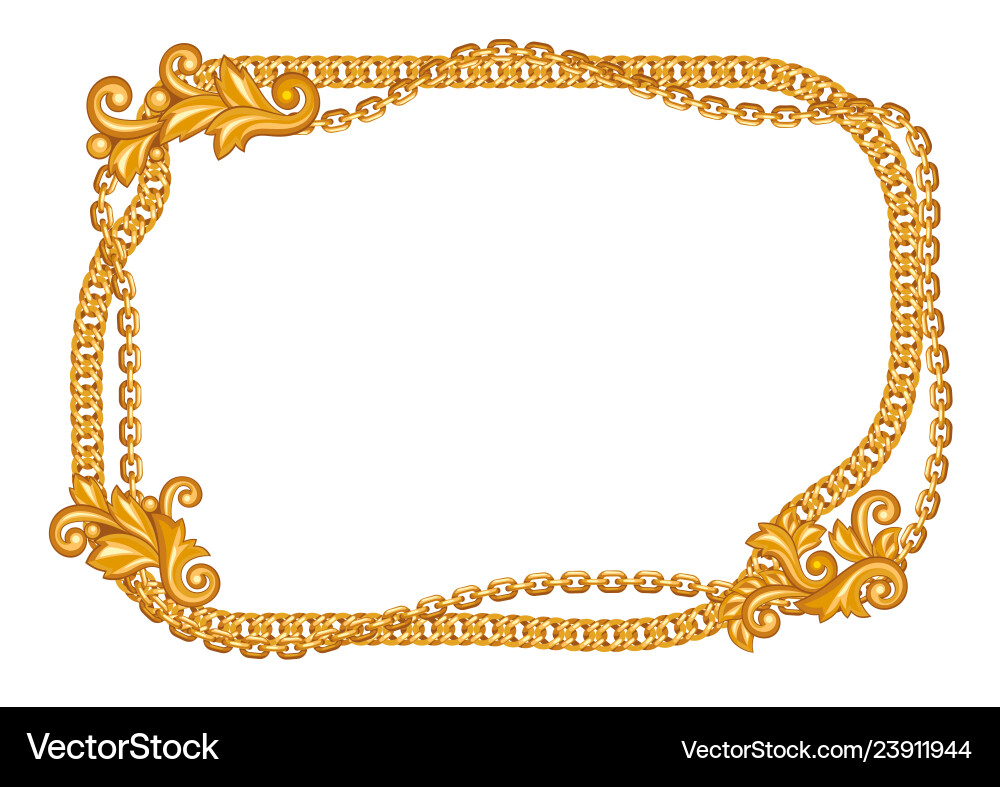Frame with golden chains Frame with golden chains vector image
