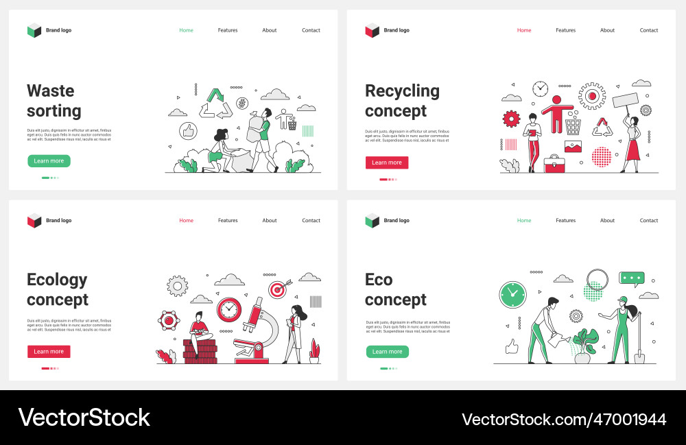 Garbage sorting and recycling environmental vector image