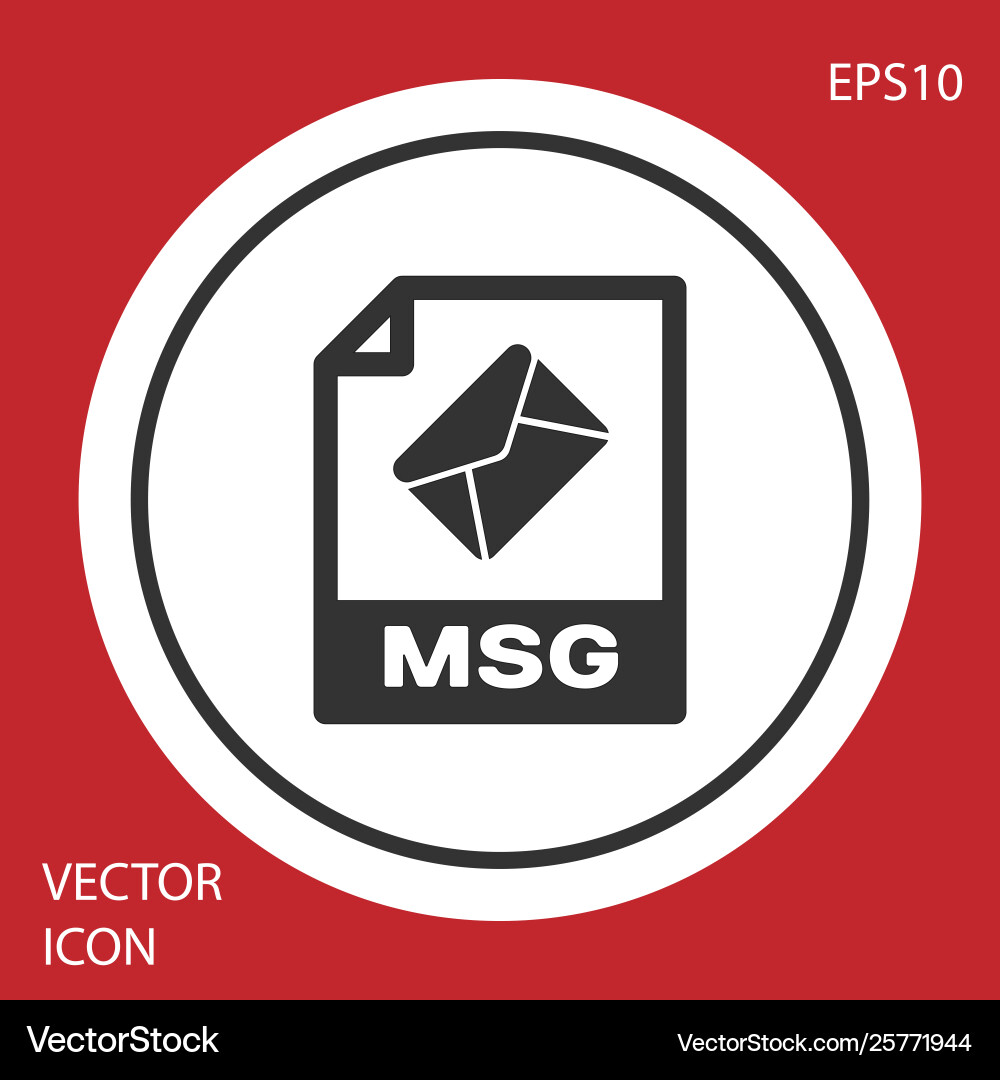 Grey msg file document icon download button Grey msg file document icon download button vector image