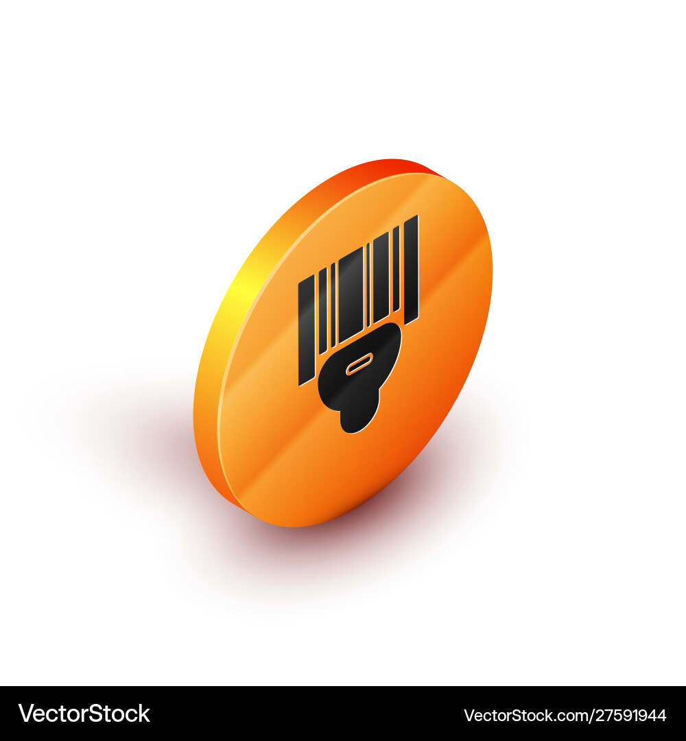 Isometric scanner scanning bar code icon isolated Vector Image