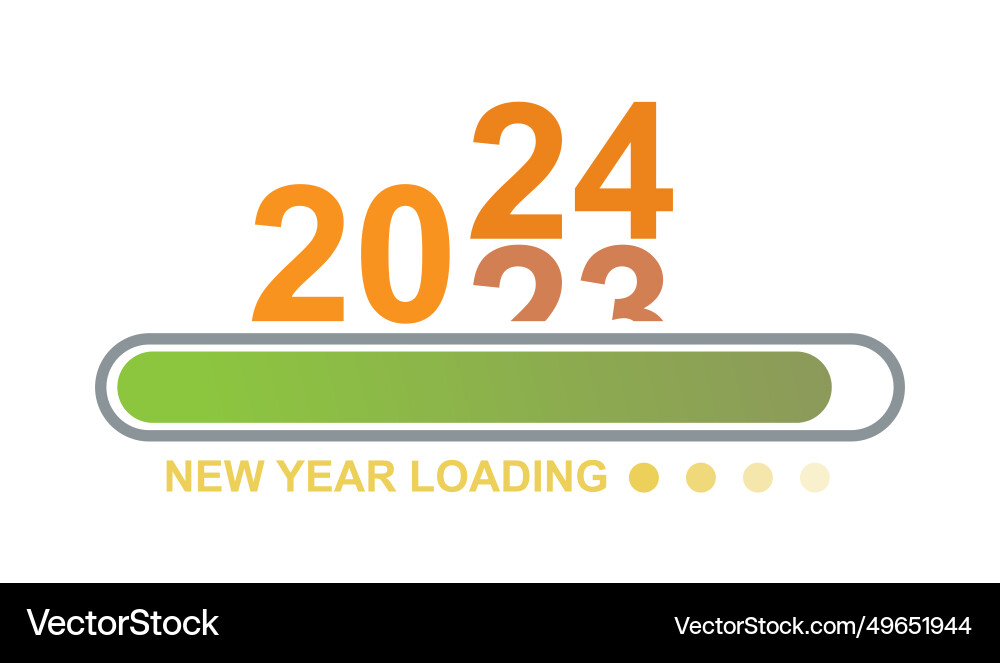 Loading 2023 to 2024 progress bar happy new year vector image