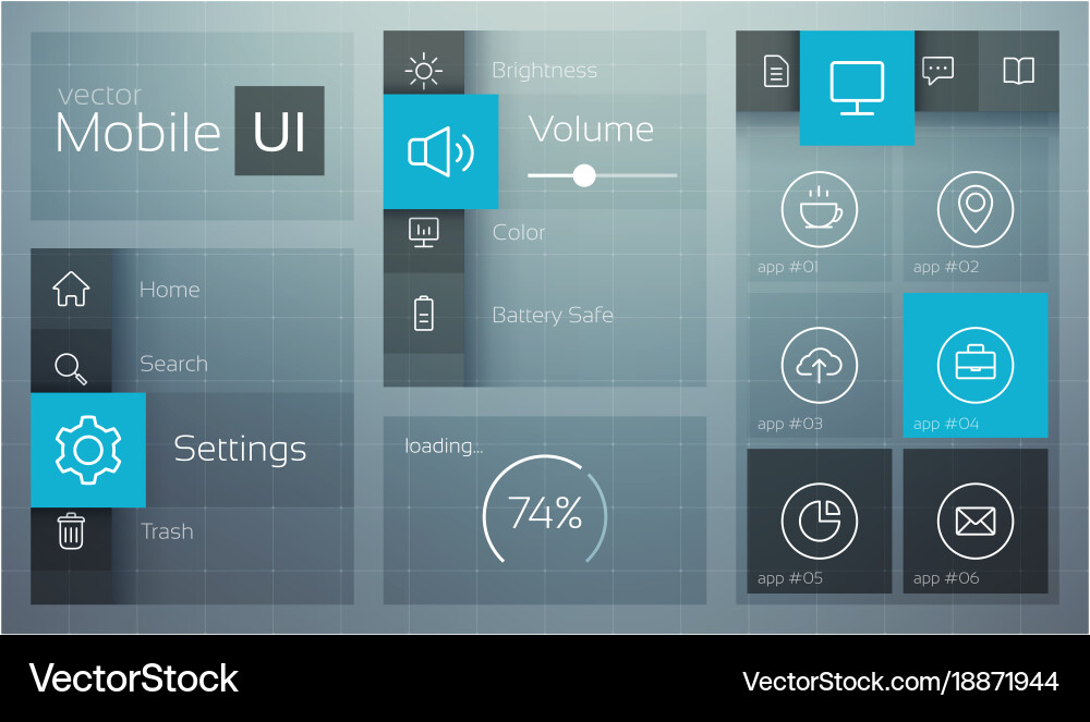 Modern Mobile UI Concept vector image