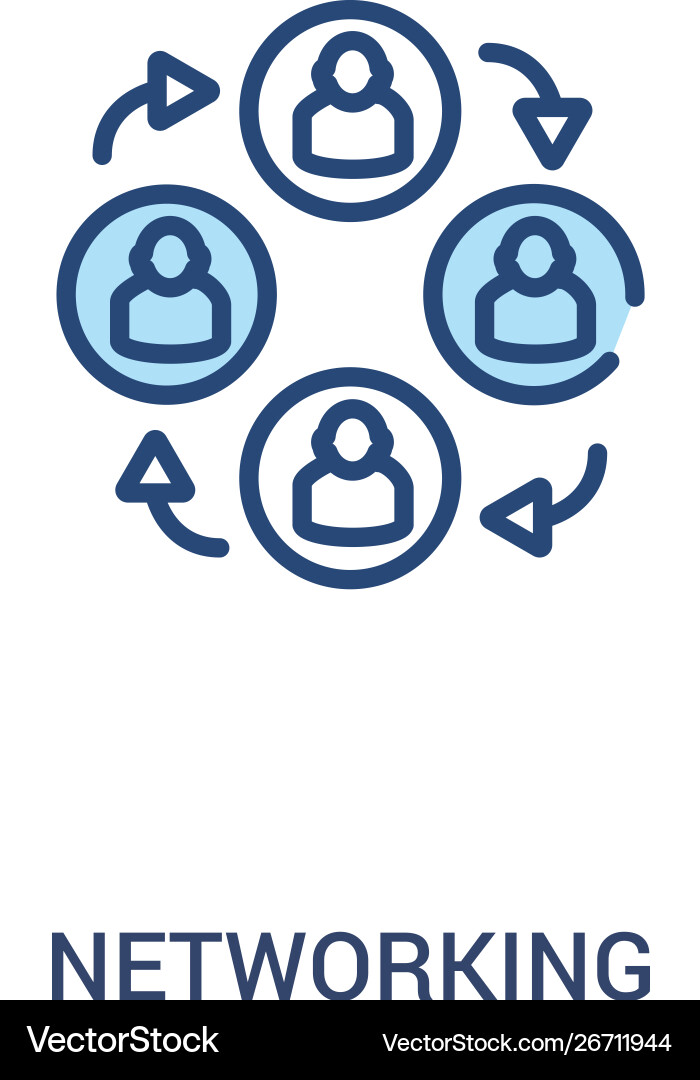 Networking concept 2 colored icon simple line Vector Image