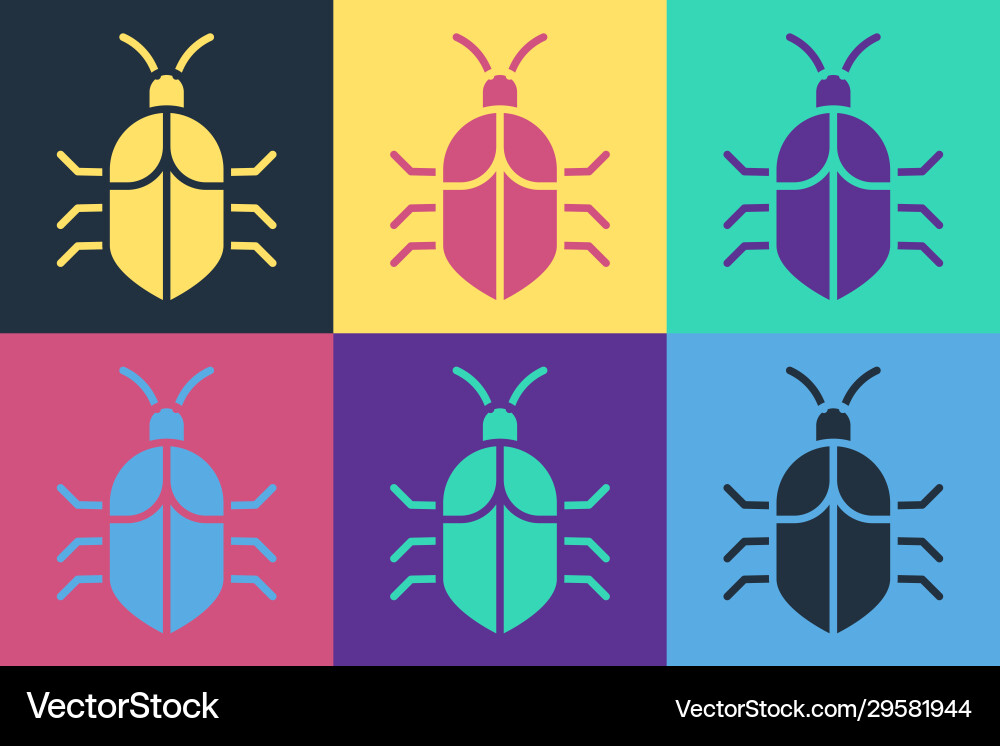 Pop art system bug concept icon isolated on color Pop art system bug concept icon isolated on color vector image