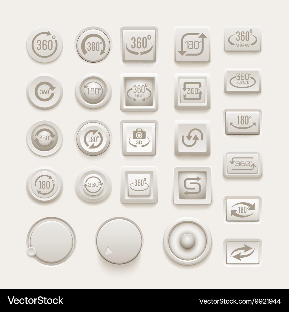 Rotate buttons set vector image