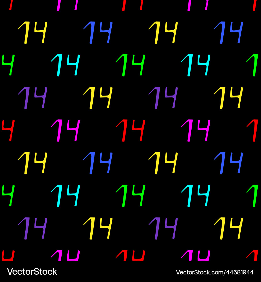 Seamless pattern with the number 14 Seamless pattern with the number 14 vector image