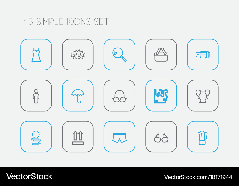 Set of 15 editable trade outline icons includes Vector Image