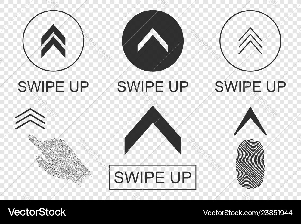 Swipe Up Buttons - Social App Icons vector image
