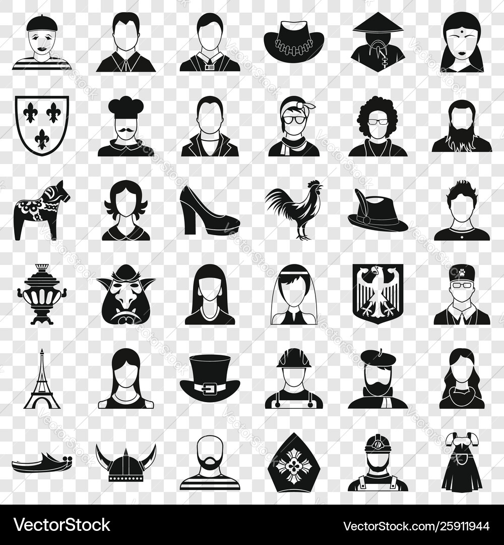 User icons set simle style Vector Image