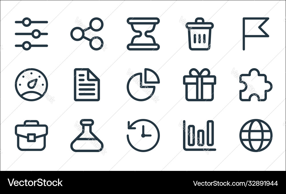 User interface line icons linear set quality User interface line icons linear set quality vector image