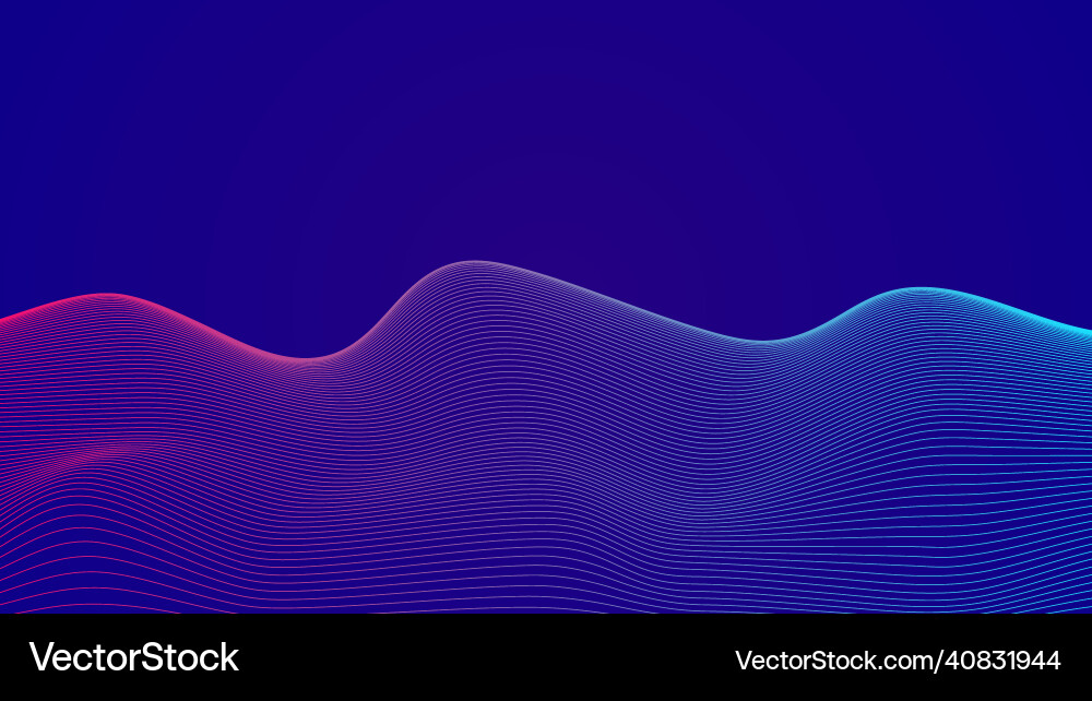 Wavy abstract gradient background template vector image