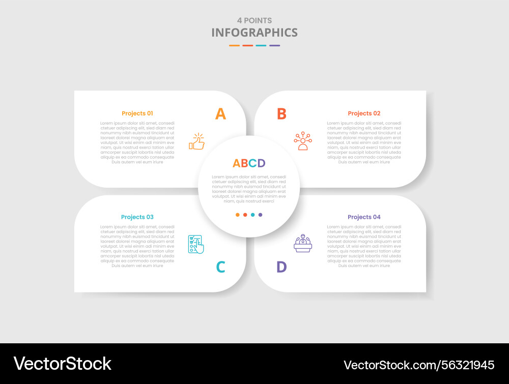 4 points template infographic with matrix base 4 points template infographic with matrix base vector image