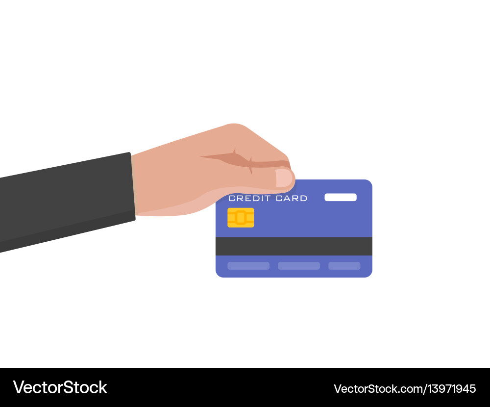 Businessman hand holds credit card Businessman hand holds credit card vector image