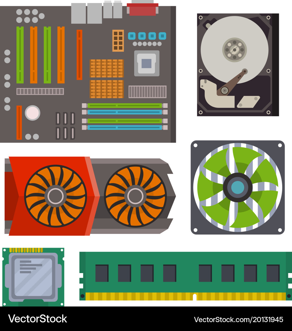 Computer chip technology processor circuit Vector Image