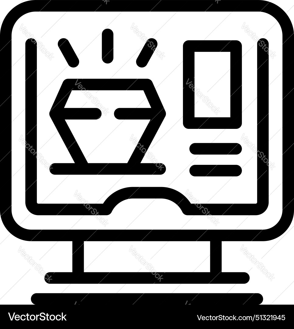 Diamond grading icon on computer screen Diamond grading icon on computer screen vector image
