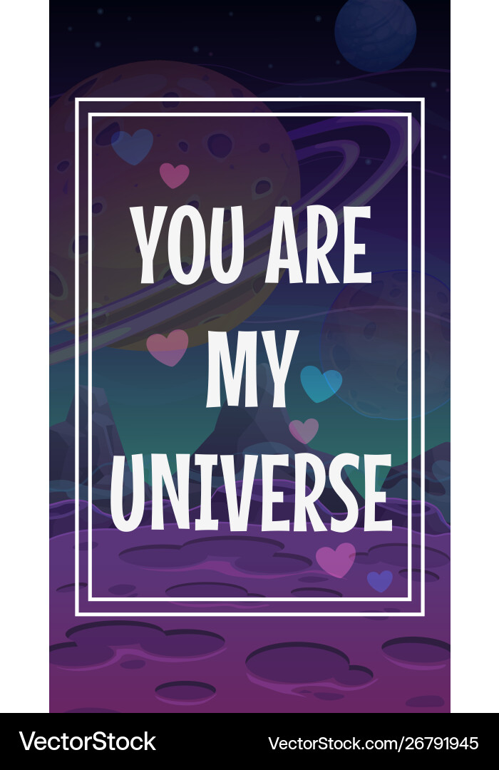 Du bist mein Universum Valentinstag Du bist mein Universum Valentinstag Vektorbild