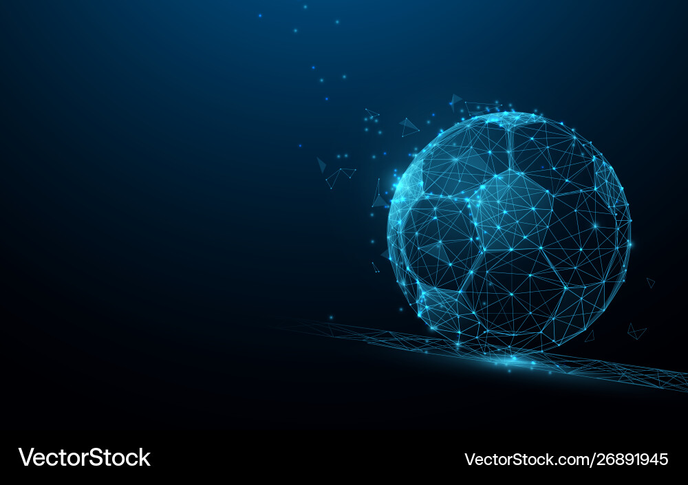 Football from lines triangles and particle style vector image