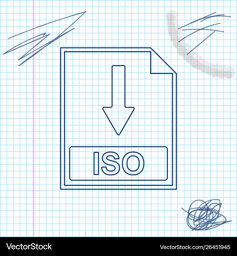 Iso file document icon download button line Iso file document icon download button line vector image