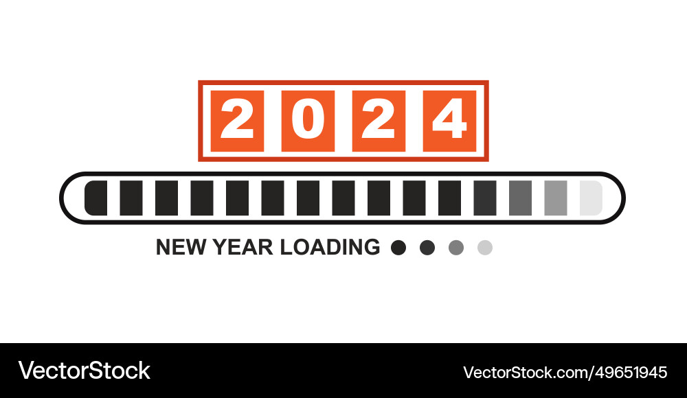 Loading 2023 to 2024 progress bar happy new year Vector Image