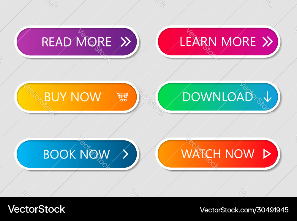 Modern Web Buttons - Navigation Set Vector Image