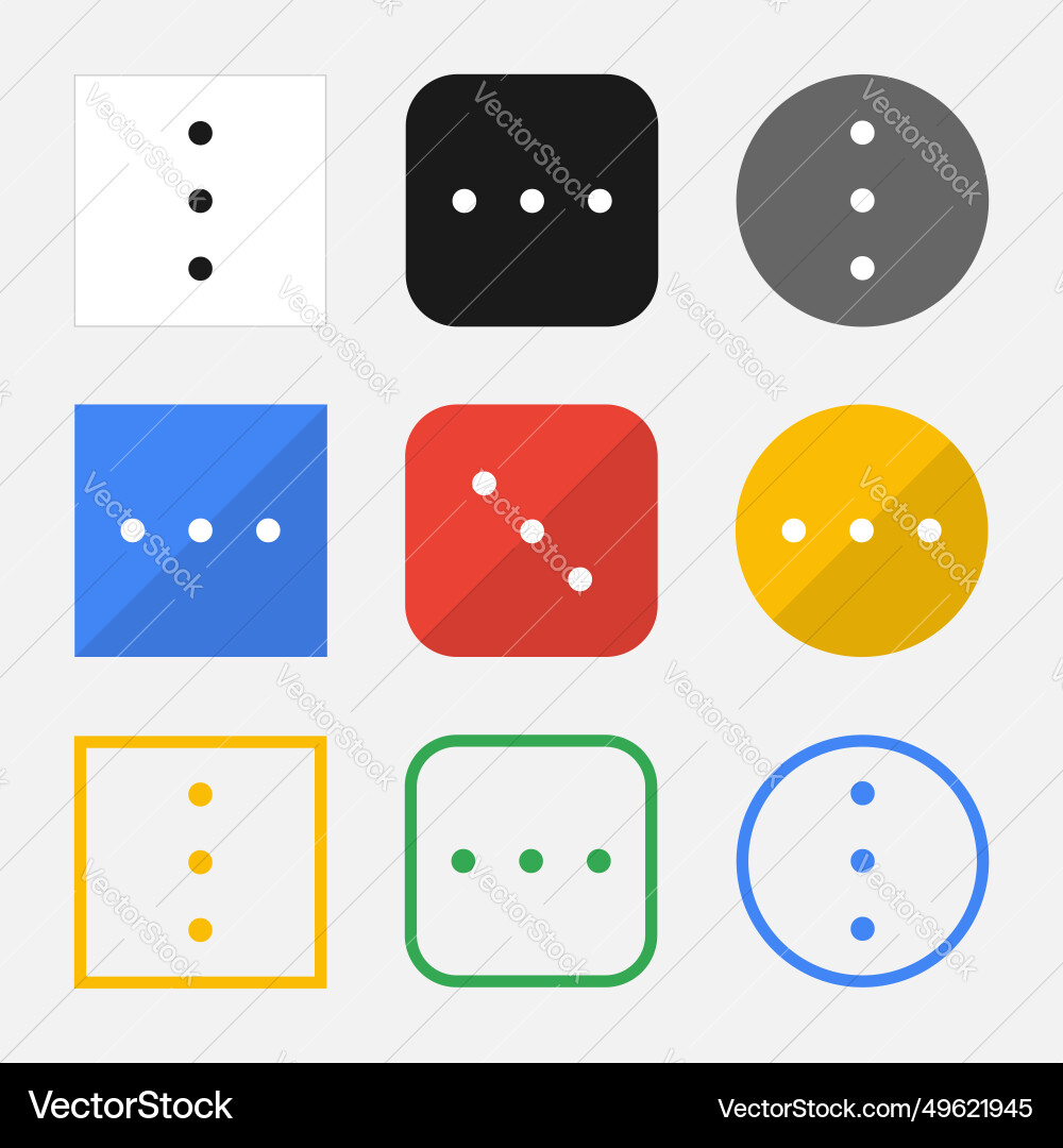 Set of more vert and horiz icons for your web Set of more vert and horiz icons for your web vector image