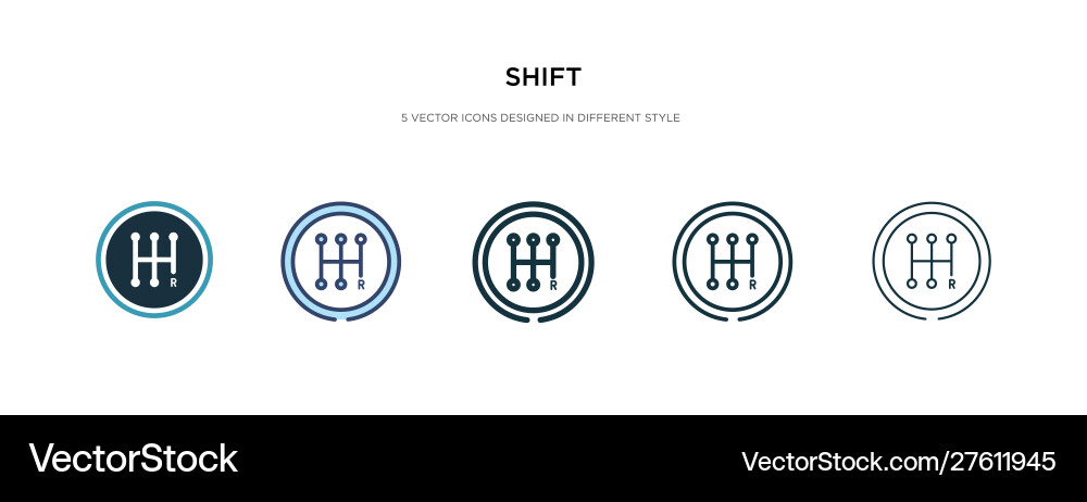 Shift icon in different style two colored vector image
